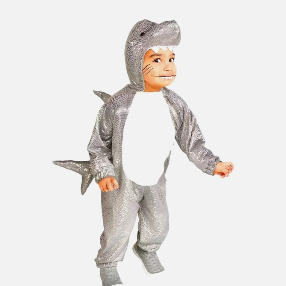 Hyde & EEK Toddler Boys & Girls Shiny Silver Shark Halloween Costume Jumpsuit